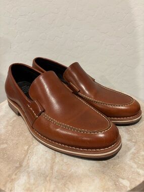 Helm The Wilson Teak Men's Brown Leather Slip-On Loafers